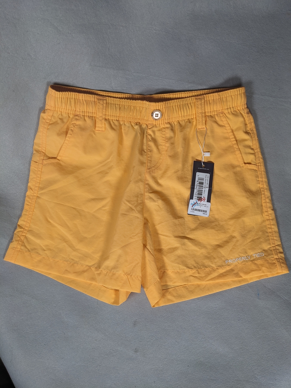 Kids Yellow Swim Trunks - Properly Tied